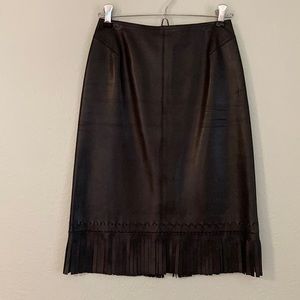 Stunning black leather Alaina Paris leather skirt